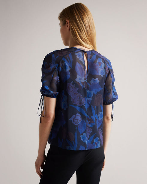 NIXOLE-Tops-Ruched Sleeve Detail Top- Ted Baker Romania